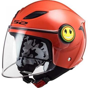 Casco Jet LS2 OF602 Funny Rojo Brillante para Niños Talla S Unisex