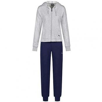 PUMA Chándal para mujer con capucha, color gris y azul marino 844876 04