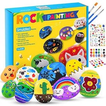 Juguete Niño 5 6 7 8 9 10 Años, Hotikin Kits de Pintura Piedra Juguetes Manualidades Regalos Niñas 5-12 Años Piedras para Pintar Juguetes Creativos Pintura Acrilica Manualidades Regalo de Pasqua