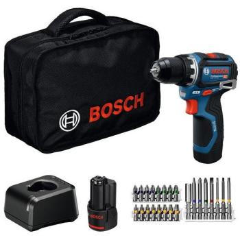 Taladro Atornillador Inalámbrico Bosch GSR 12V-32, 12V, 2x Batería de 2.0Ah, Cargador y Accesorios en Maletín