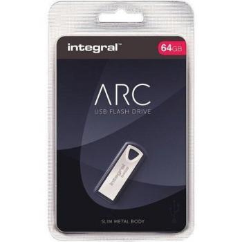 Integral ARC 64GB USB 2.0 Flash Drive - Silver