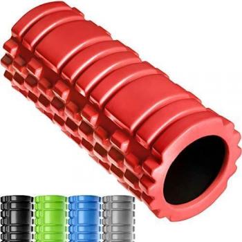 Rodillo de Masaje de Espuma Tectake para Yoga - Rodillo de Automasaje y Ejercicio, Color Rojo