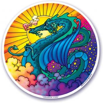 Diseño y Artes 2-cara pegatinas de ventana Dragon Fire