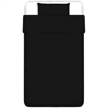 vidaXL set funda de edredón 2 piezas algodón negro 135x200/80x80 cm