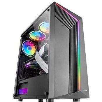 Mars Gaming MC-X7 Negro, Caja PC Gaming ATX, Frontal ARGB, Ventilador 12cm RGB, Ventana Lateral Completa