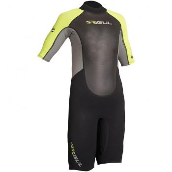 Gul 2018 Response Junior 3/2mm Shorty Wetsuit Black/Lime RE3322-B4 Junior Sizes - T2