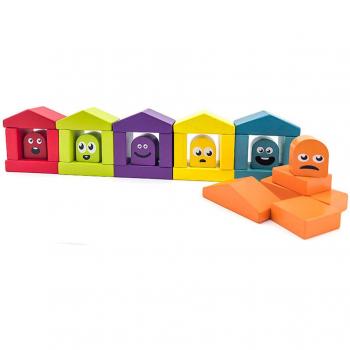 Juego de construcción casa de colores - Cubika 14866 CU14866 CUBIKA, Casa de madera de las emociones Cubika