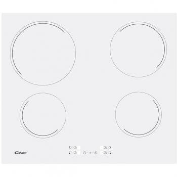 Placa de inducción Candy CH64CCW - Vitrocerámica blanca de 4 zonas con diseño elegante