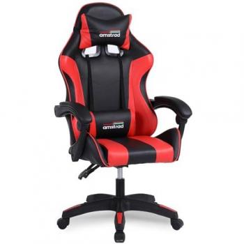 Silla Gaming Amstrad AMS 800 Roja con Ajuste de Altura y Cojín Lumbar