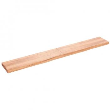 Estantería de pared marrón 220x30x(2-6) cm Roble macizo tratado