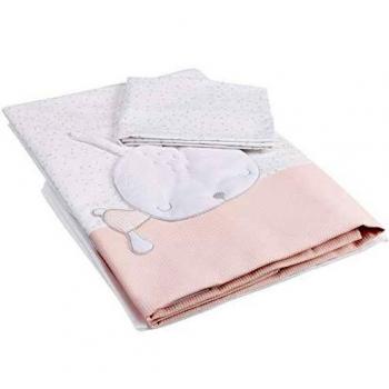 Petitpraia Sleepy Rosa Funda Nórdica Tríptica Cuna 60