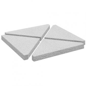 Placas de peso para sombrilla 4 uds granito gris triangular 14 kg