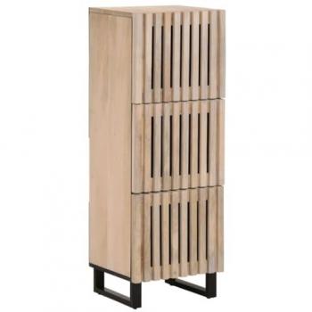 Aparador alto de madera maciza de mango 40x34x110 cm Marrón