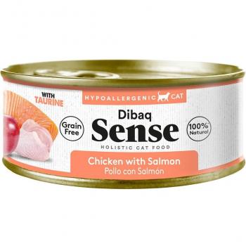 Dibaq Sense Cat Wet Food Chicken & Salmon Grain-Free for Cats 70g Can