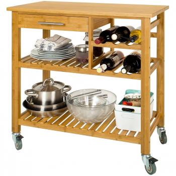 SoBuy®Carrito de servir, estantería de cocina, carrito de cocina móvil,FKW23-N,ES