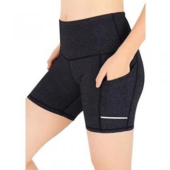 GRAT.UNIC Pantalón Corto Deportivo para Mujer, Running Pantalones Cortos de Yoga con Bolsillo Lateral, Fitness Mallas Deportivas