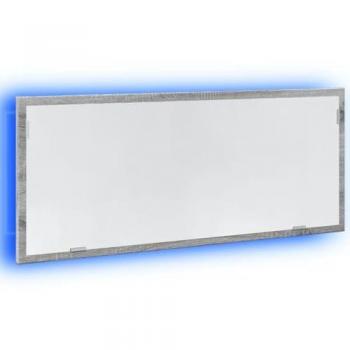 Espejo de baño LED Madera Ingeniería Gris Sonoma 100x8,5x37 cm