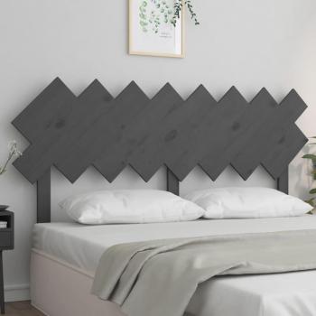Cabecero de cama de madera maciza de pino gris 159,5x3x80,5 cm