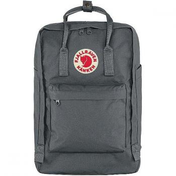 Mochila Fjällräven Kånken Laptop 17 gris oscuro, capacidad de 20 litros, diseñada para laptops de hasta 17 pulgadas, fabricada con material resistente al agua, incluye un compartimento principal amplio y bolsillos later