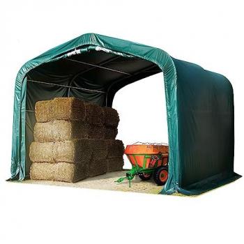 Carpa para forraje 4x4 m, Lona PVC 850, Verde Oscuro, Suelos Blandos