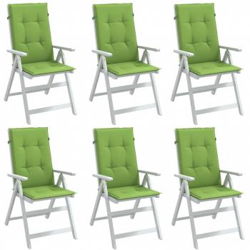 Cojines para silla con respaldo alto 6 Verde Mélange 120x50x4 Tela