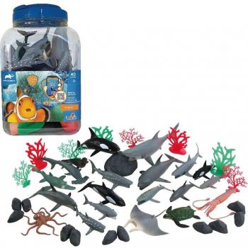 Cubo de Animales Marinos 40 Piezas Ocean World