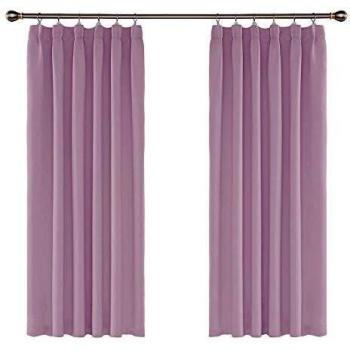 Amazon Brand - Umi Cortinas de Salón Térmicas Aislantes Dormitorio Decoración Ventanas para Habitacion Moderna Fruncido 2 Piezas 168x138cm Rosa Claro