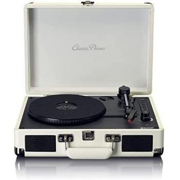 Lenco TT-115CR Tocadiscos de Tracción por Correa con Bluetooth, 3 Velocidades, Codificación USB, Color Crema, Manual