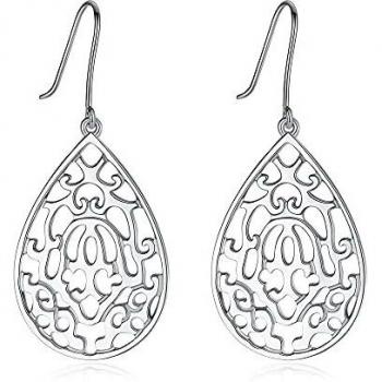 AOAVOV 925 Pendientes De Plata De Ley Pendientes De Mujer Hipoalergénicos Pendientes De Plata De Mujer Regalos De Joyería Exquisitos Pendientes Colgantes En Forma De Gota