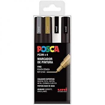 UNI Posca Set PC 3M GSWB - Pack 4 rotuladores