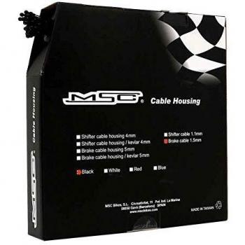 MSC CFC - Pack de 50 Cables de Freno Carretera, Color Negro, 1.5 x 2100 mm