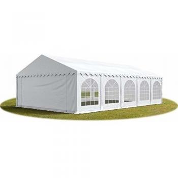 Carpa para Fiestas 6x10 m Ignífuga de PVC 750 con Base Reforzada, Blanca