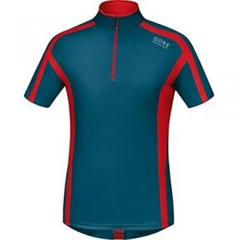Gore Running Wear Air Zip - Camiseta para hombre, color azul / rojo, talla XL