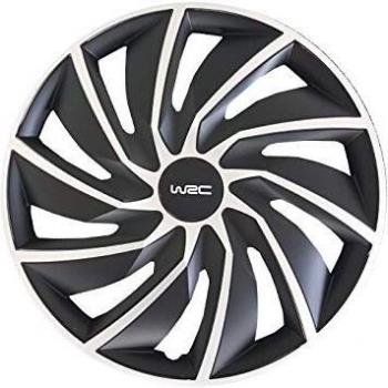 Tapacubos WRC 4 Turbo Gris Plateado Negro mate 16 4 Piezas
