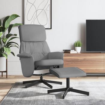 Sillón reclinable con reposapiés de tela gris claro Vidaxl