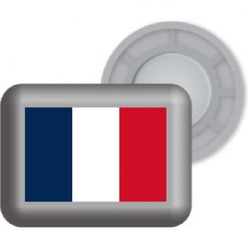 French Flag Magnetic Bib Holders - Bibbits (Gray/Blue, 20x15 mm)
