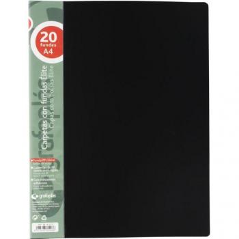 Carpeta 20 fundas Elite color negro