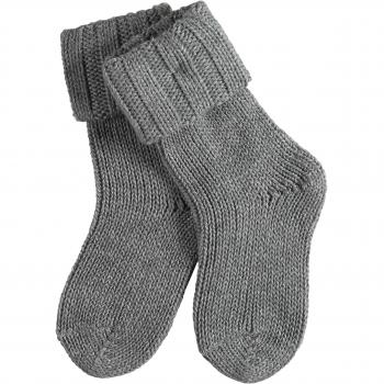 FALKE Unisex Baby Flausch Socks, Cotton Merino Wool, Grey