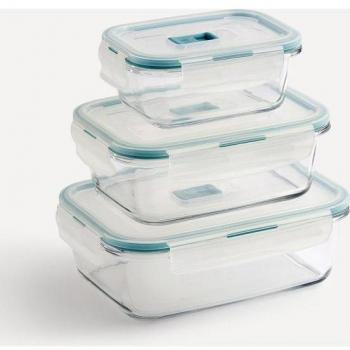 Luminarc Set de 3 herméticos de vidrio Pure Box