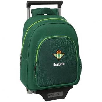 Mochila Escolar con Carro Safta Real Betis Balompié - Resistente al Agua, Diseño Ergonómico, Amplio Espacio de Almacenamiento, Bolsillos Multifuncionales, Dimensiones 28x10x34