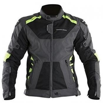 V Quattro Design cazadora moto hombre sp-21, Negro/Gris/Amarillo