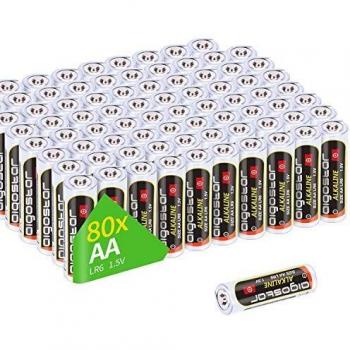 Aigostar 185572 Batería Alcalina LR6 1.5V AA-4B, 80pcs