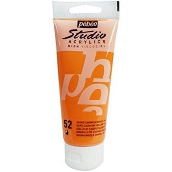 Pintura Acrílica Studio 100 ml Amarillo Cadmio Oscuro Pébéo