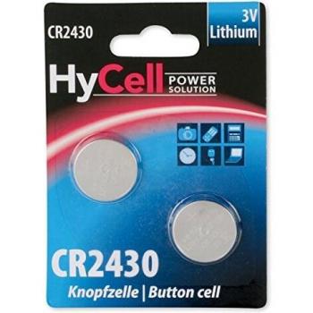 Pila de botón de Litio CR2430 3V 300mAh - Pack de 2 unidades para Garaje y Alarmas