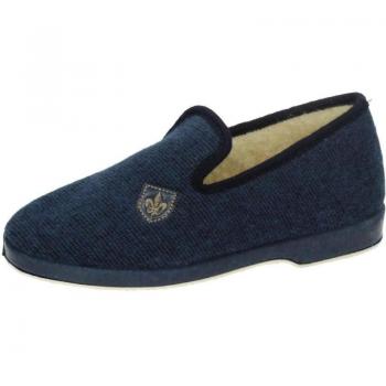 Zapatillas de casa para hombre marca SOCA en color azul, fabricadas con lana virgen