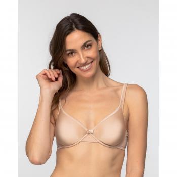 Sujetador con aros invisible en microfibra satinada Playtex P6393 para mujer, diseño de soporte y realce para el busto femenino
