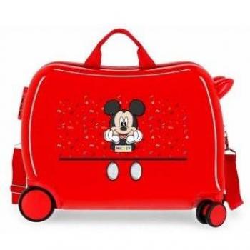 Maleta Correpasillos Infantil Disney Mickey It's A Mickey Thing Rojo 2 Ruedas Multidirección 34L Rígida ABS Joumma Bags