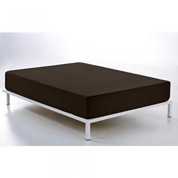 ESTELA - Sábana Bajera Ajustable Combi Liso 200 Hilos algodón Peinado, Color Vison - Cama de 180 cm. - 100% Algodón - 200 Hilos