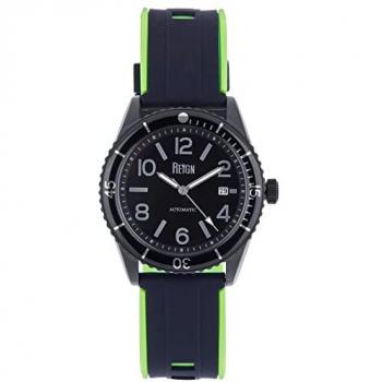 Reign Gage Men's Automatic Watch with Date - Black Stainless Steel, One Size