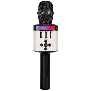 Easy Karaoke Bluetooth Wireless Microphone and Speaker with Lights - Black